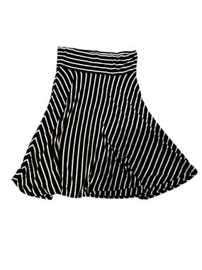 Max Studio Black and White Striped foldover cotton Skirt